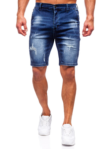 Pantaloncini corti in jeans da uomo blu Bolf MP0036BS