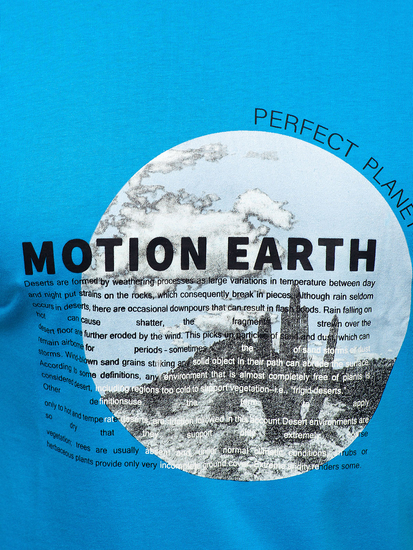 Uomo T-shirt in cotone con stampa Blu Bolf MPO3466