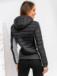 Giacca sportiva da donna con cappuccio nera Bolf KSW4006A1