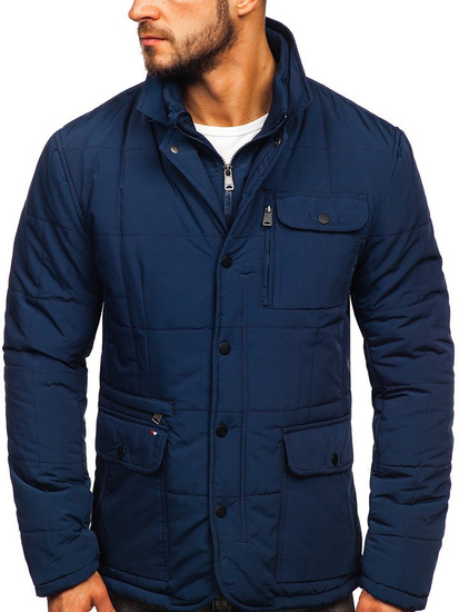 Giubbotto elegante d'inverno da uomo blu Bolf 1976