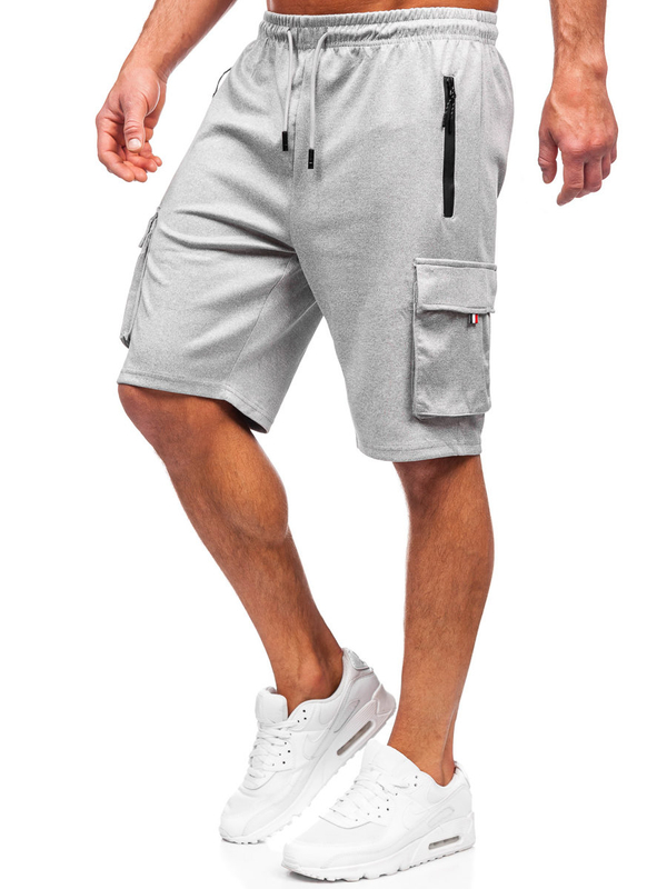 Pantaloncini cargo di tuta da uomo grigi Bolf 8K278