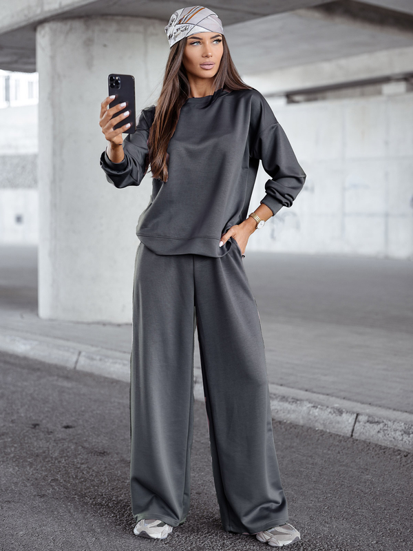 Tuta due pezzi con zip da donna burro grafite Bolf 821111