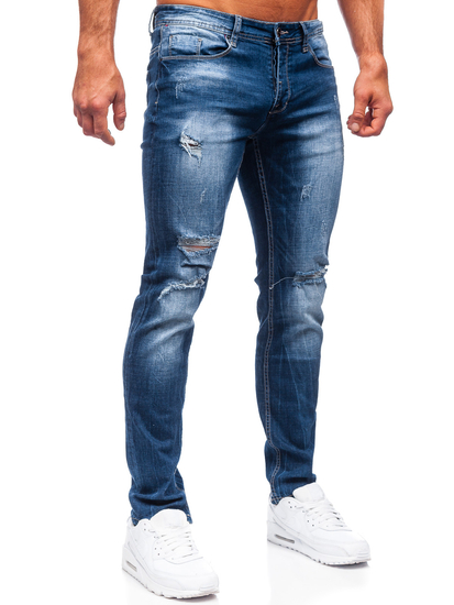 Pantaloni in jeans regular fit da uomo blu Bolf MP002B