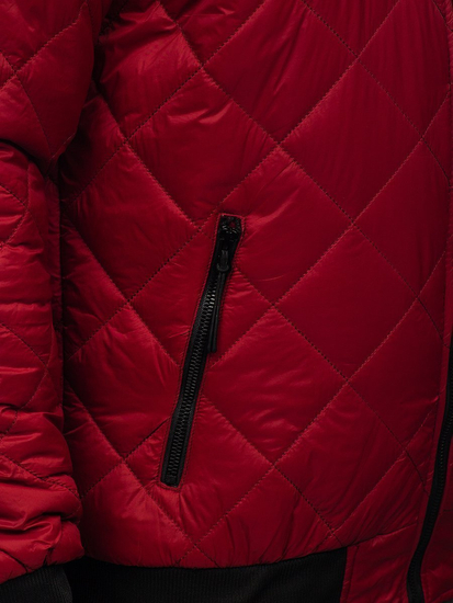 Giacca trapuntata mezza stagione tipo bomber da uomo bordò Bolf MY-01A