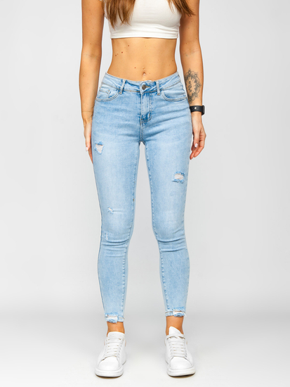 Pantaloni in denim push up da donna celesti Bolf S9859