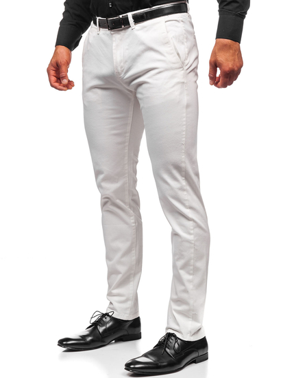 Pantaloni chino da uomo bianchi Bolf 1143