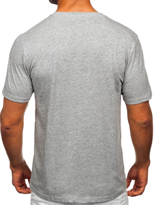 Uomo T-shirt in cotone con stampa Grigio Bolf MPO3466