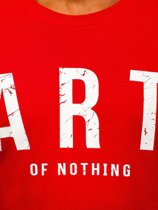 T-shirt rossa stampata da uomo in cotone Bolf 1180