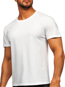 Uomo T-shirt in cotone basic Bianco Bolf 67T1299