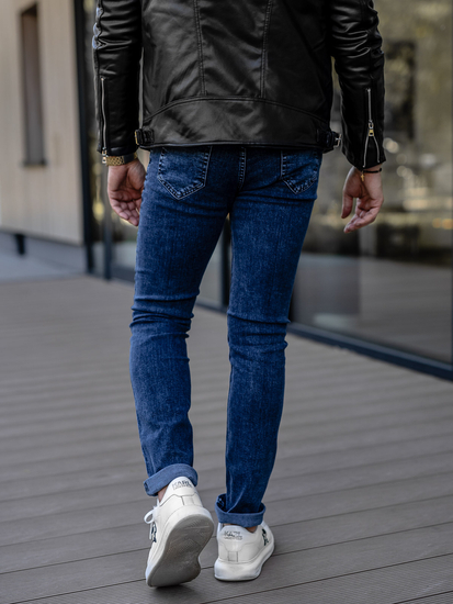 Pantaloni in jeans slim fit da uomo blu Bolf DP52