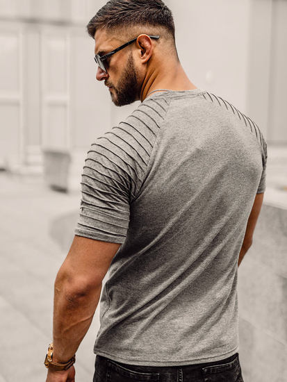 T-shirt senza stampa da uomo grafite Bolf 8T88A