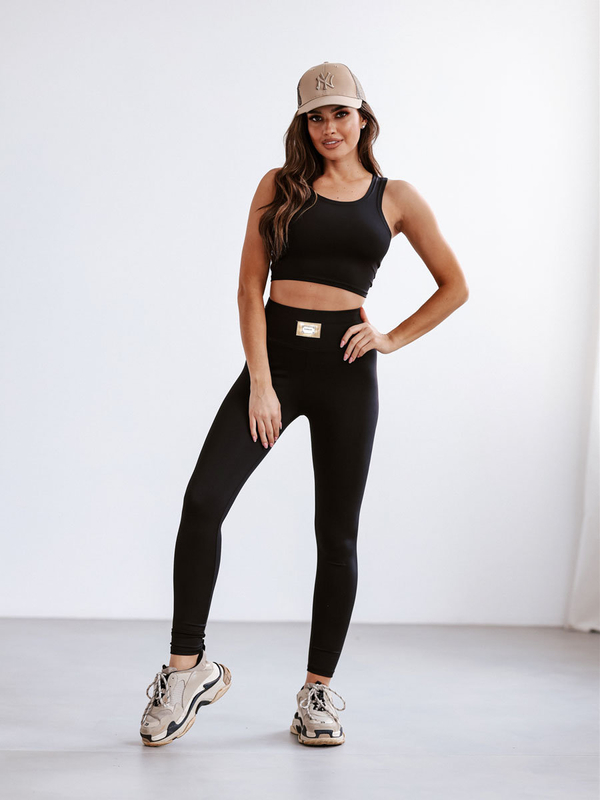 Set tuta sportiva due pezzi da donna nero Bolf 022A