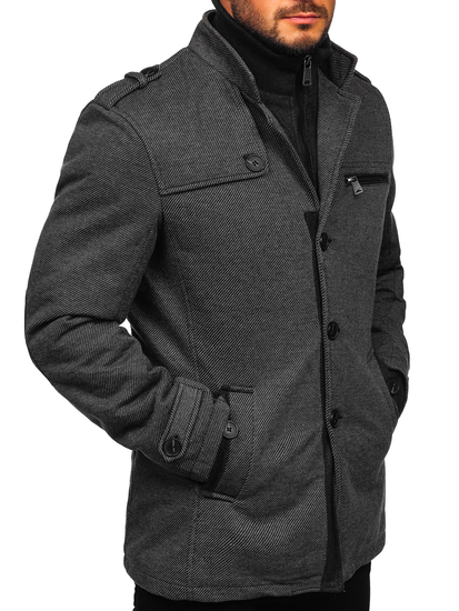 Uomo Cappotto invernale con colletto staccabile Grigio Bolf 2128