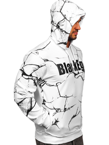 Felpa con stampa con cappuccio da uomo bianca Bolf 6453