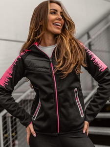 Giacca trapuntata con cappuccio da donna nera Bolf KSW4007A