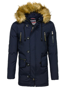 Giubbotto invernale tipo parka da uomo blu Bolf 1795 