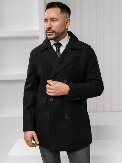 Uomo Cappotto invernale doppiopetto corto Nero Bolf 11Z8215A1