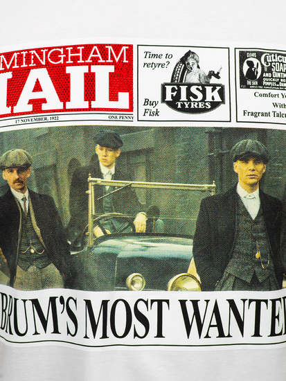 T-shirt con applicazioni da uomo bianca Bolf 2826