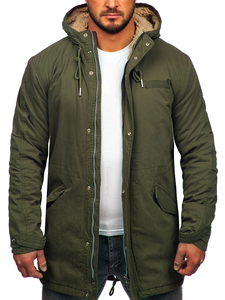 Giubbotto parka invernale in cotone da uomo khaki Bolf EX838A