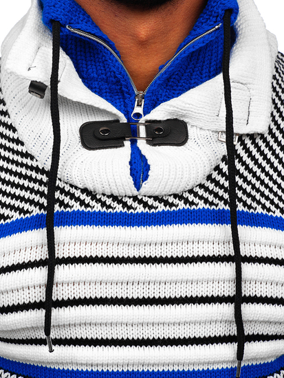 Maglione spesso con collo alto da uomo bianco Bolf 2000