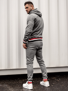 Tuta con cappuccio da uomo grafite Bolf 8C60