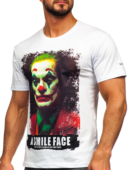 T-shirt con stampa da uomo bianca Bolf GS2554