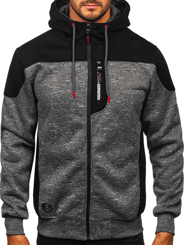 Uomo Felpa calda con cappuccio Antracite Bolf TC1310