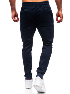 Pantaloni tipo jogger da uomo blu Bolf B11119