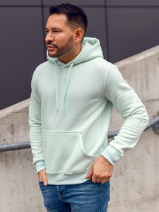 Felpa con cappuccio con tasca a canguro da uomo verde menta Bolf 2009A