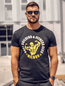 T-shirt con stampa da uomo nera Bolf Y70015A