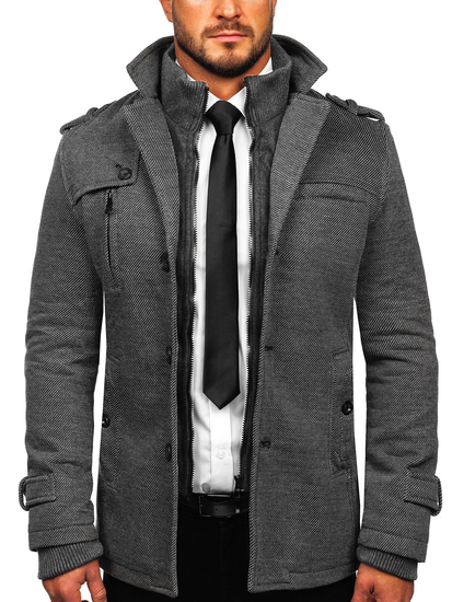 Cappotto invernale da uomo grigio Bolf 88802