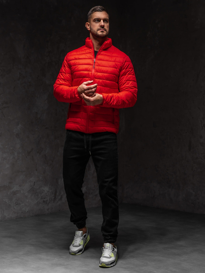 Giacca trapuntata mezza stagione da uomo rossa Bolf 13007