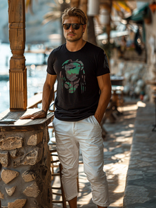 T-shirt da uomo in cotone nero con stampa Bolf 192379A2