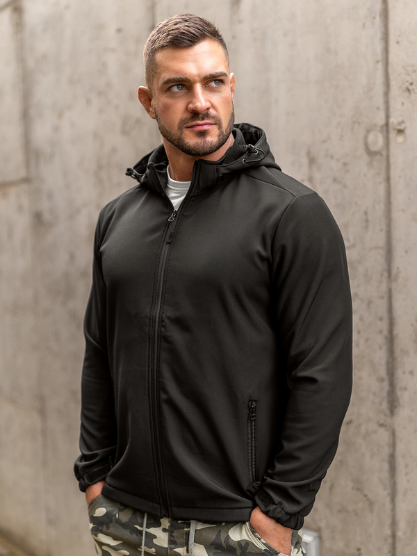 Uomo Giacca softshell mezza stagione Nero Bolf HH017A