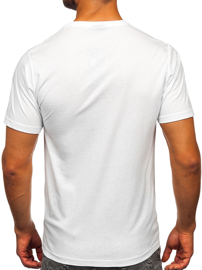 Uomo T-shirt in cotone con stampa Bianco Bolf 5064