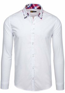 Elegante camicia a manica lunga da uomo bianca Bolf 2705