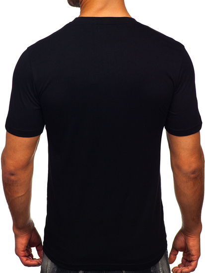 Uomo T-shirt in cotone con stampa Nero Bolf MPO3485