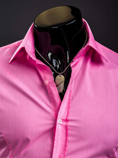 Camicia elegante da uomo corallo a maniche lunghe Bolf 1703A