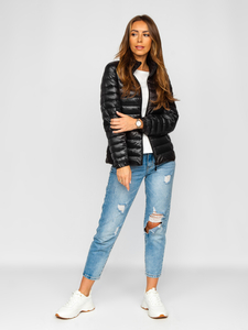 Giacca mezza stagione trapuntata da donna nera Bolf 5M706