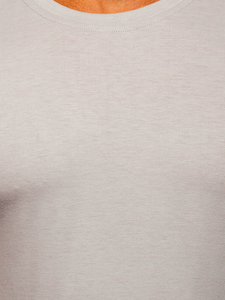 T-shirt senza stampa da uomo grigio chiaro Bolf 2005