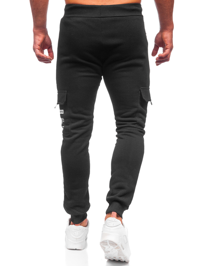 Pantaloni isolati cargo tipo jogger da uomo neri Bolf HW2207