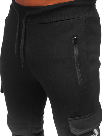 Pantaloni isolati cargo tipo jogger da uomo neri Bolf HW2207