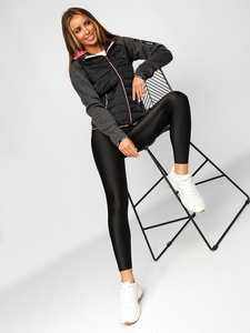 Felpa per la mezza stagione da donna nera Bolf KSW4004