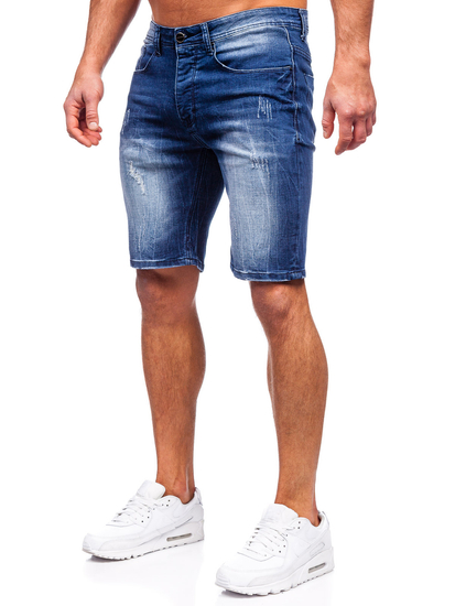 Pantaloncini corti in jeans da uomo blu Bolf MP0044B