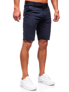 Pantaloncini corti con cintura da uomo blu Bolf XX160085