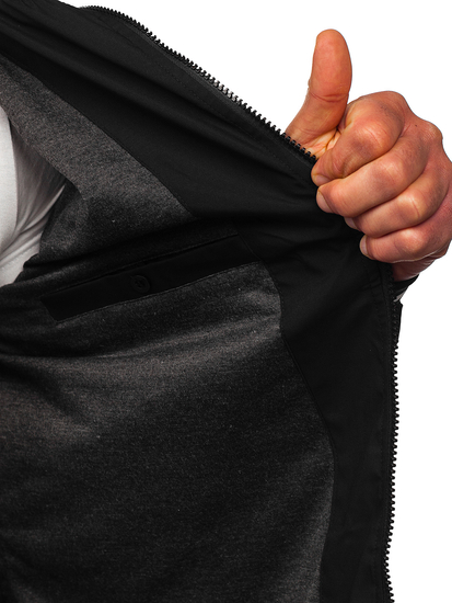 Giacca mezza stagione da uomo nera Bolf 7342