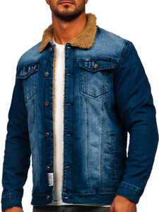 Giacca in jeans imbottita da uomo blu Bolf MJ520BS