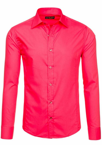 Camicia elegante da uomo corallo a maniche lunghe Bolf 1703