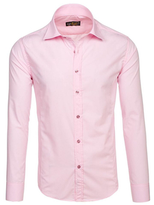 Camicia elegante da uomo rosa a maniche lunghe Bolf 1703