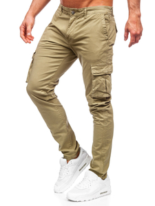 Pantaloni cargo in tessuto da uomo verdi Bolf J682